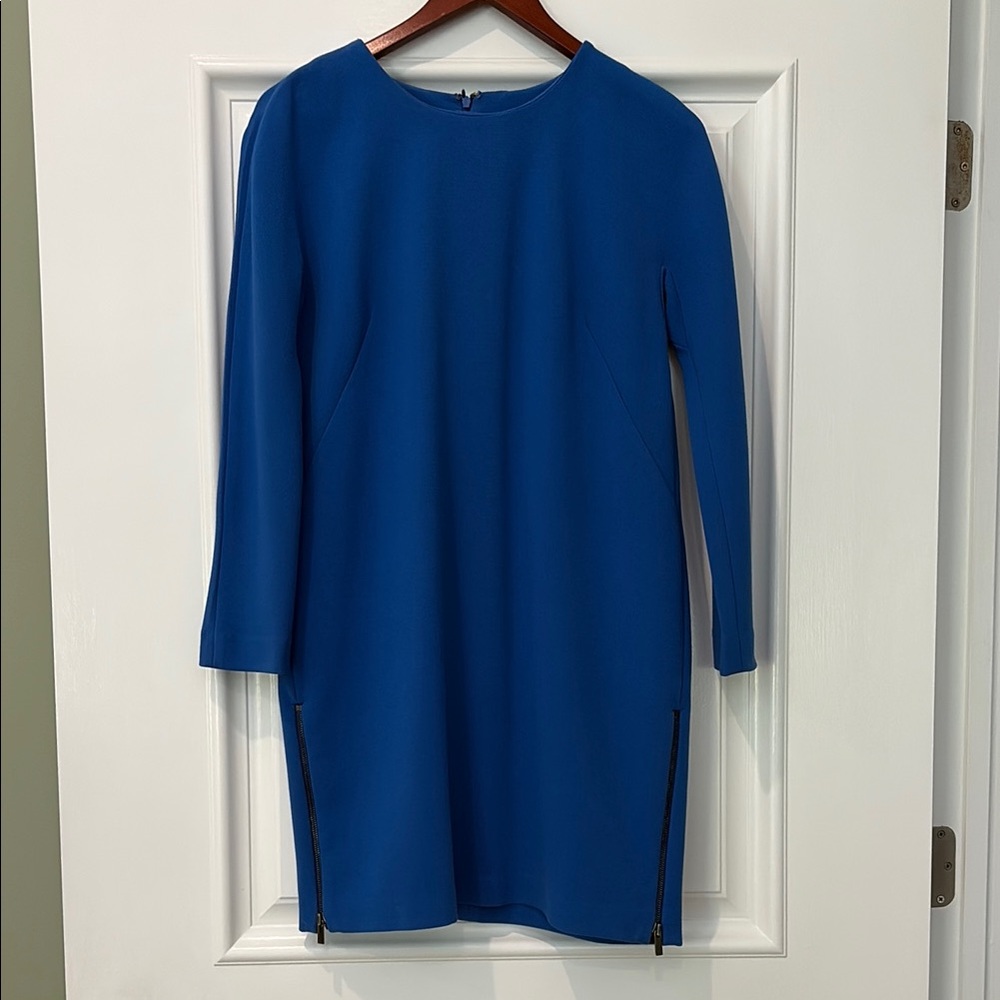 Ann Taylor Blue Ribbed Sheath Dress for Work